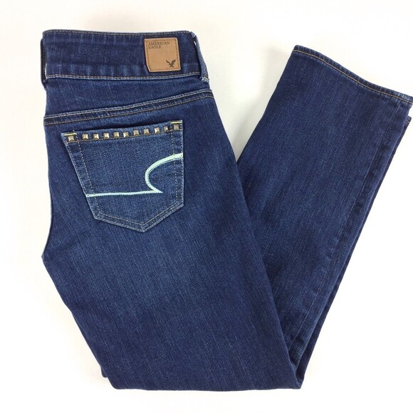 American Eagle Jeans Women Size 4 Stretch Artist Straight Leg Low Rise - Picture 12 of 12